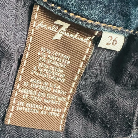 7 For All Mankind Skinny Dark Blue Jeans - Picture 5 of 6